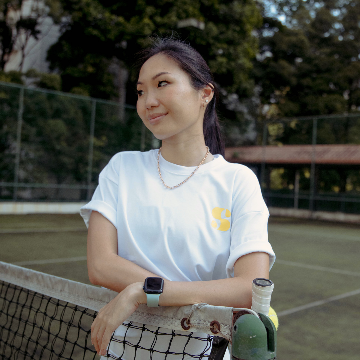 white & pink unisex sunday service tee