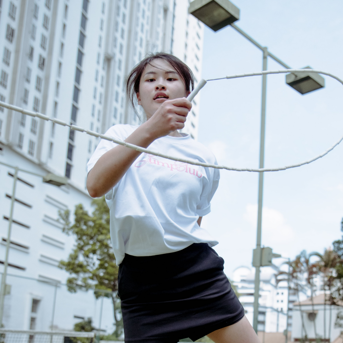 white & pink unisex jump club tee