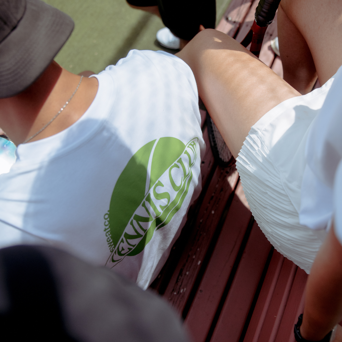 white & green unisex tennis club tee