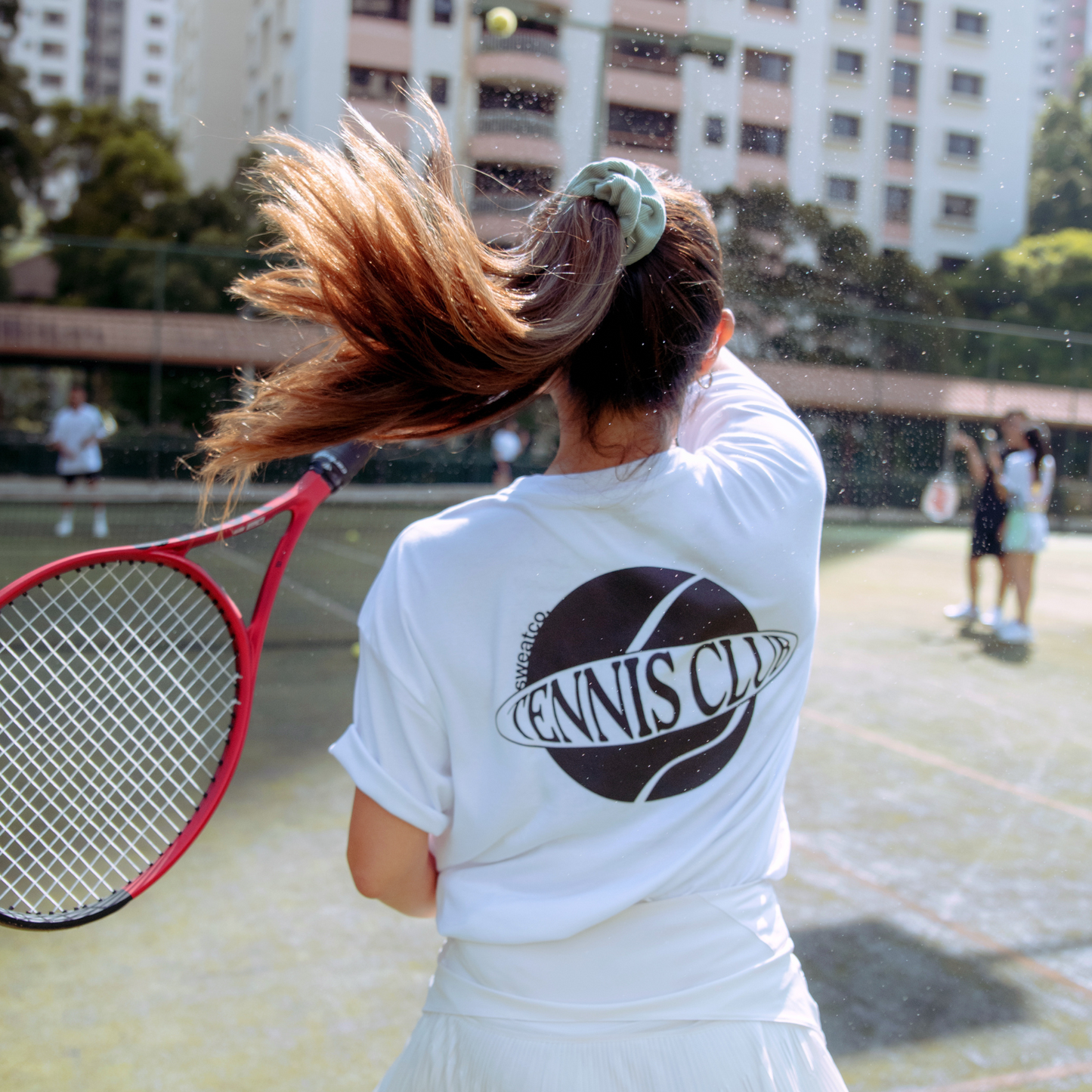 white & black unisex tennis club tee