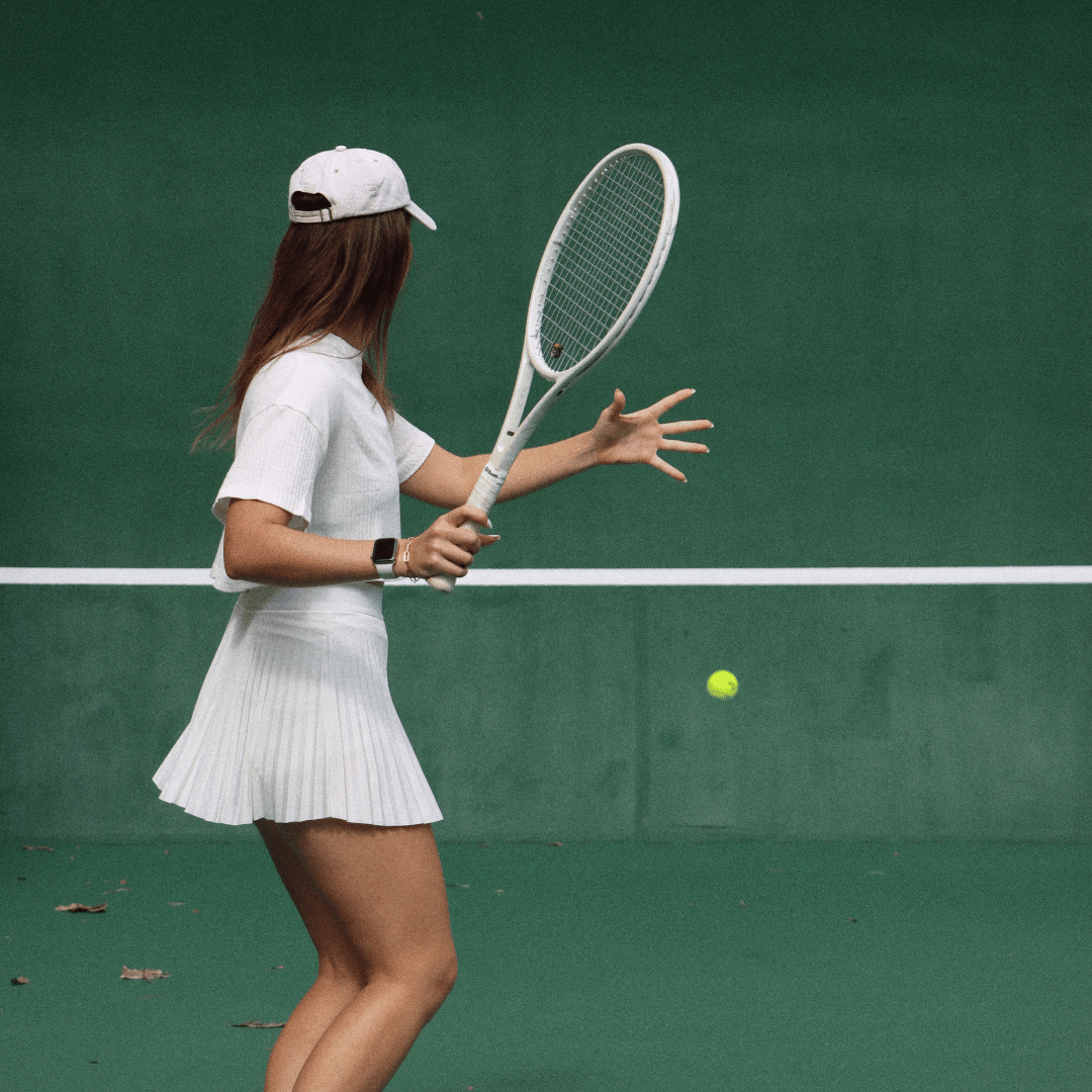 white tennis basics skirt